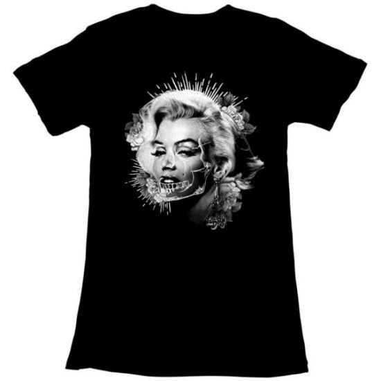 Marilyn Monroe Shirt Juniors Skeleton Black T-Shirt