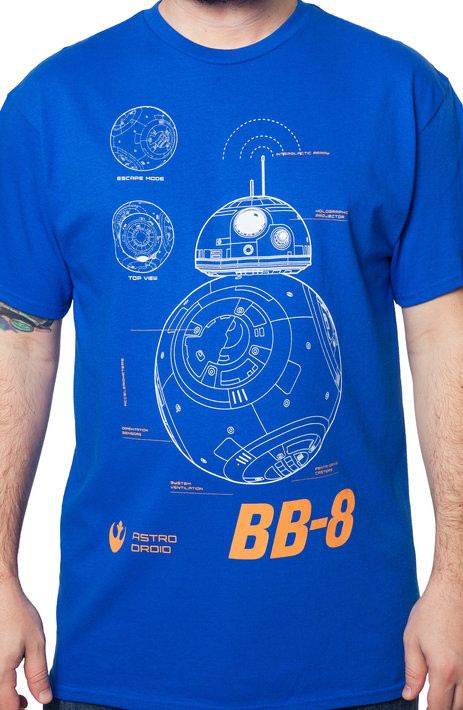 Star Wars Force Awakens BB-8 Schematic T-Shirt