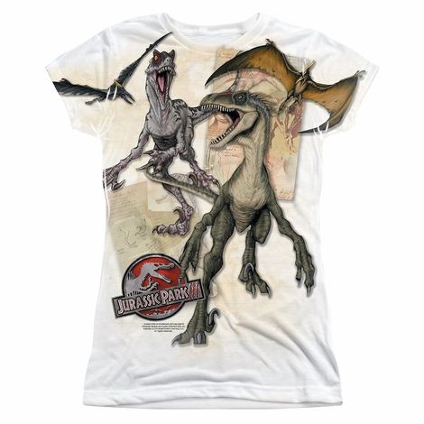 Jurassic Park Dino Drawings Sub Juniors T Shirt