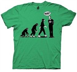 The Big Bang Theory Shirt Evolution Adult Heather Green Tee T-Shirt