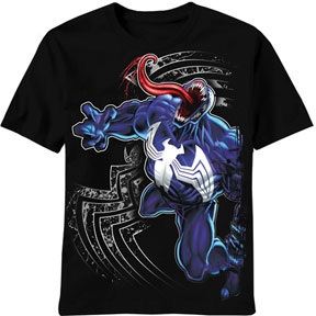 Marvel Spider-Man Venom How Dreadful Adult Black T-shirt
