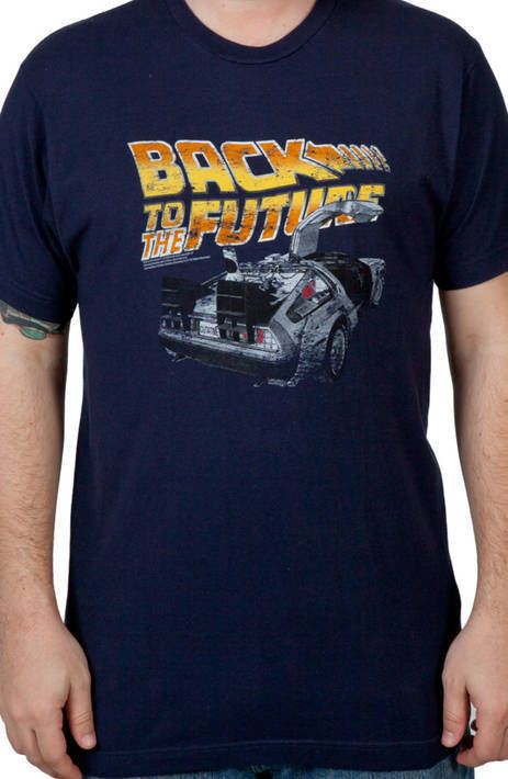 Navy Distressed Back to the Future Shirt