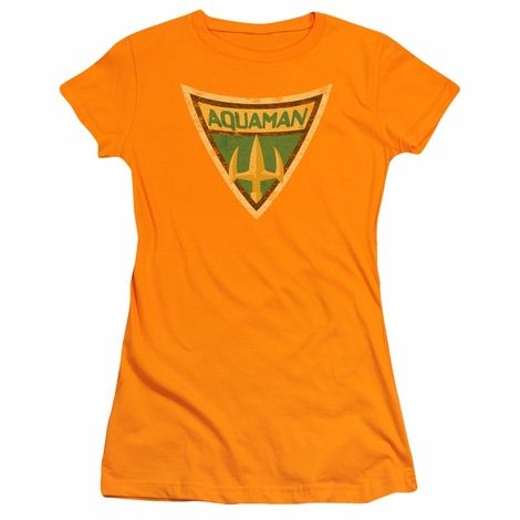Aquaman Shield Juniors T Shirt