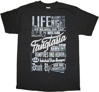 True Blood Fangtasia Text Collage T-Shirt