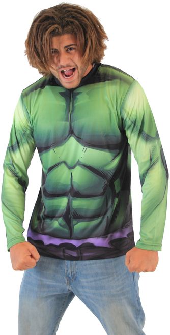 Marvel Incredible Hulk Sublimated Adult LONG SLEEVE Costume T-Shirt