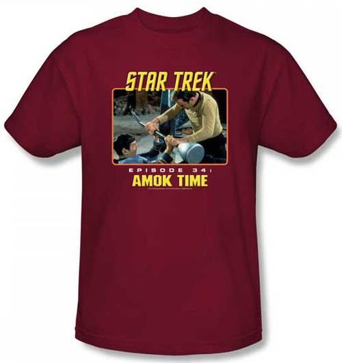 Star Trek Episode 34 Amok Time Adult Cardinal Red T-Shirt
