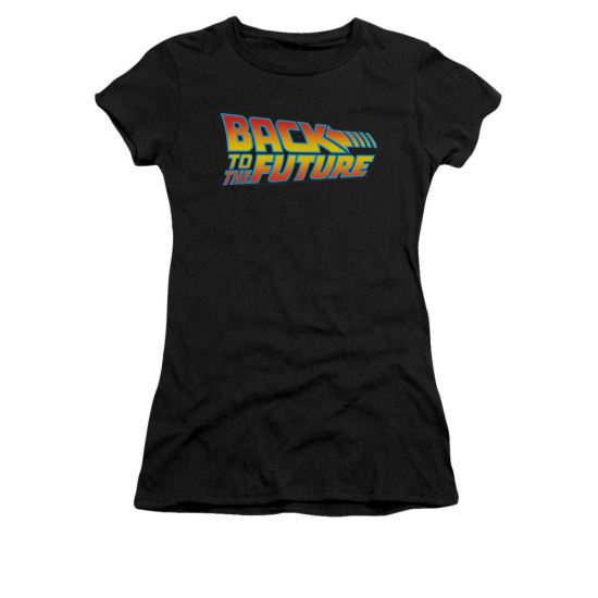 Back To The Future Shirt Juniors Logo Black Tee T-Shirt