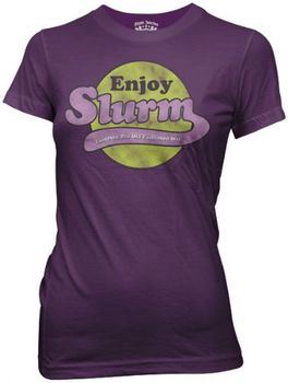 Futurama Enjoy Slurm Purple Juniors T-shirt