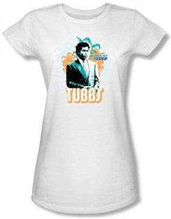 Miami Vice Juniors T-shirt Ricardo Tubbs White Tee Shirt