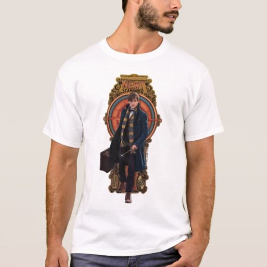 Newt Scamander Walking Art Nouveau Panel T-Shirt