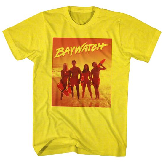 Baywatch Shirt Posing In The Surf Yellow T-Shirt