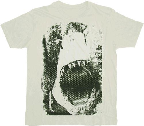 JAWS Mouth Screen White T-shirt