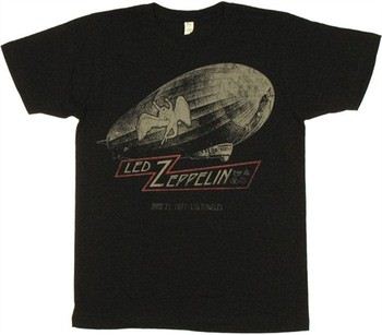 Led Zeppelin Tour Red Name Outline T-Shirt Sheer
