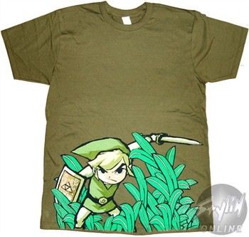 Nintendo Legend of Zelda Grass Center T-Shirt Sheer