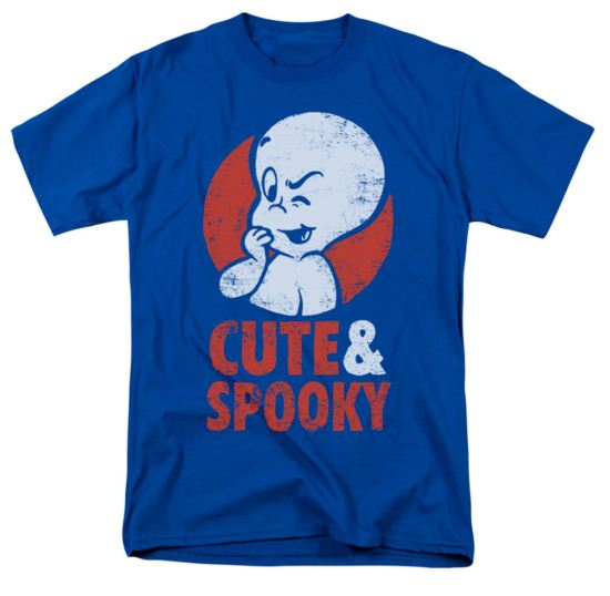 Casper The Friendly Ghost Shirt Spooky Adult Royal Blue Tee T-Shirt