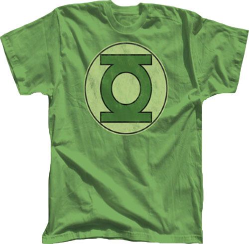 Green Lantern Faded Logo Bright Green T-shirt