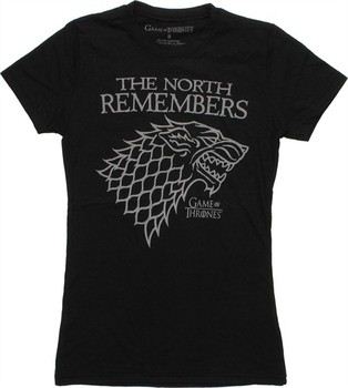 Game of Thrones North Remembers Outline Baby Doll Tee