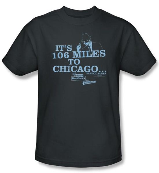 The Blues Brothers T-shirt Movie Chicago Adult Charcoal Tee Shirt