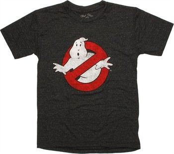 Ghostbusters Classic Logo Heather Charcoal Youth T-Shirt