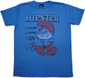 Smurfs Hipster Papa Smurf T-Shirt Sheer by JUNK FOOD