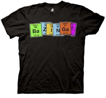 The Big Bang Theory Bazinga Periodic Table Adult Black T-Shirt