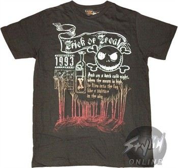 Nightmare Before Christmas Trick or Treat 1993 T-Shirt Sheer