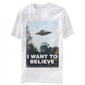 The X-Files I Want To Believe Adult White T-Shirt