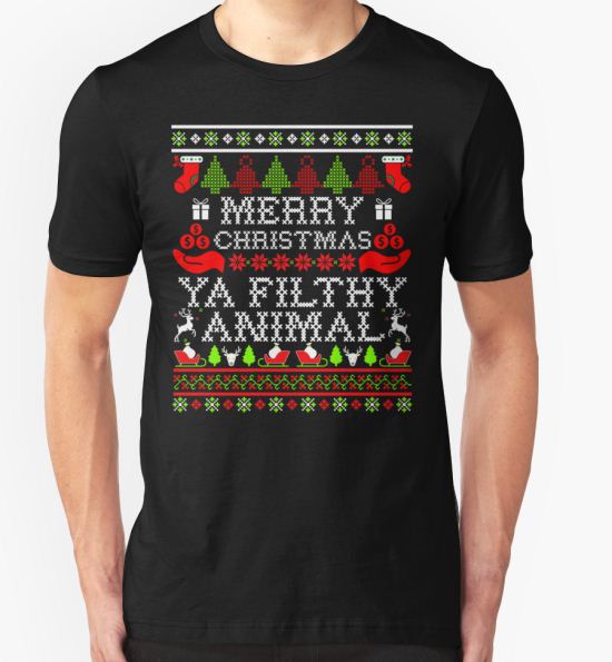 ‘Christmas T-shirt - Merry Christmas Ya Filthy Animal’ T-Shirt by ShirtPro T-Shirt