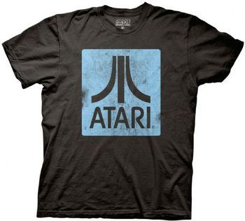 Atari Distressed Classic Logo Square Adult Black T-Shirt