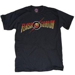 Flash Gordon T-Shirt ? Logo Adult Black Tee Shirt