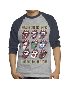 The Rolling Stones Voodoo Lounge Heather Raglan Navy Sleeves Men's T-Shirt
