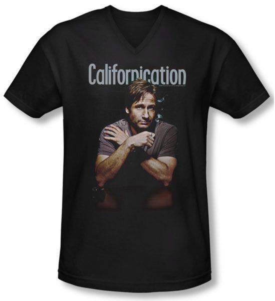 Californication Shirt Slim Fit V Neck Smoking Black Tee Shirt