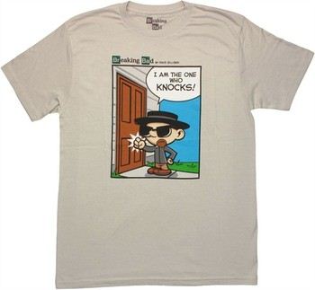 Breaking Bad Walter White Heisenberg I Am the One Who Knocks Cartoon Panel T-Shirt Sheer