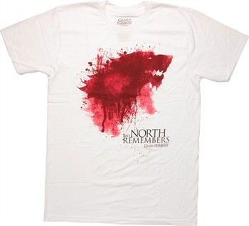 Game of Thrones Bloody Stark Direwolf Sigil North Remembers T-Shirt Sheer
