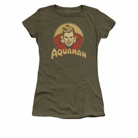 Authentic DC Comics Aquaman Classic Aqua Seahorse Sublimation Front Back T-shirt