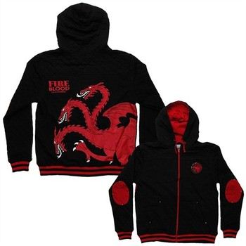Game of Thrones Targaryen Fire and Blood Quilted Full Zipper Hooded Sweatshirt