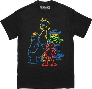 Sesame Street Neon Outline Quad T-Shirt