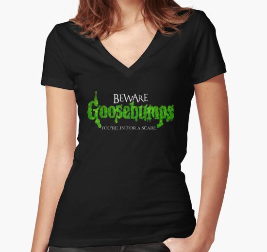 ‘Goosebumps’ Women's Fitted V-Neck T-Shirt by ConnorMcKee T-Shirt