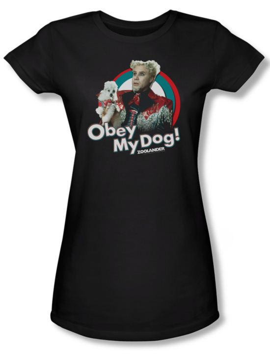 Zoolander Shirt Juniors Obey My Dog Black Tee T-Shirt