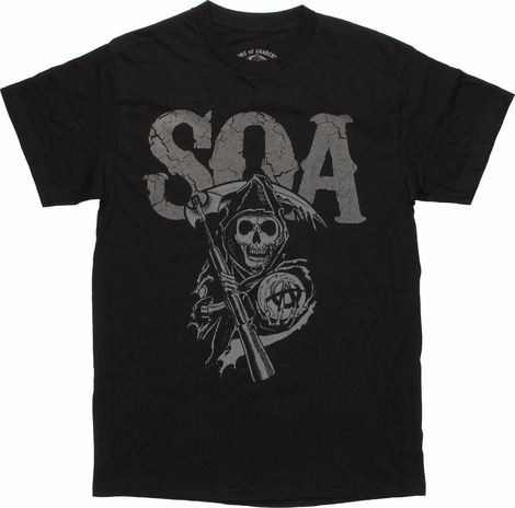 Sons of Anarchy Cracked SOA Black T Shirt