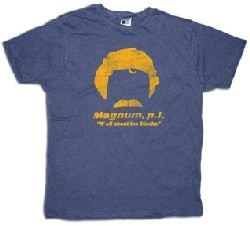 Magnum P.I. T-shirt It's All About The Stache Adult Royal Tee Shirt