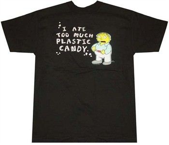 Simpsons Ralph I Ate Too Much Plastic Candy T-Shirt