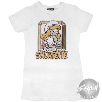 Smurfs Smurfette Rainbow Pink Baby Doll Tee by JUNK FOOD