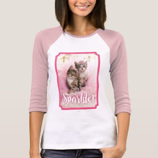 Sweet Kittens in Tiaras and Pink Sparkly Tutu T-Shirt