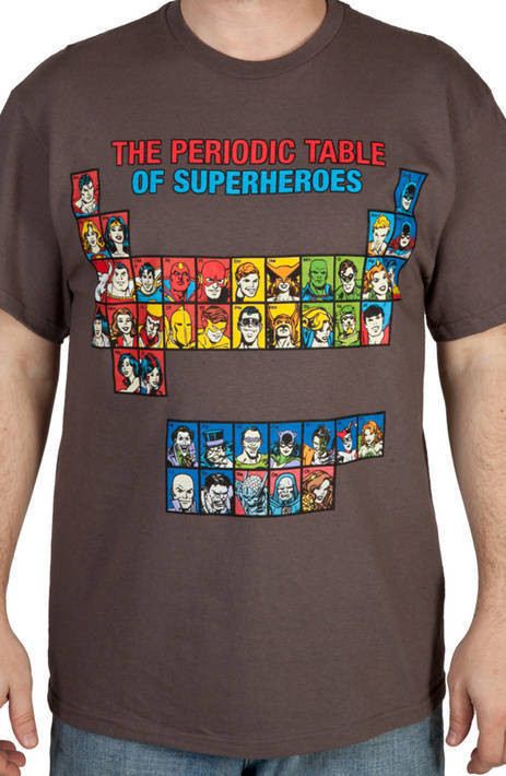 Periodic Table of Superheroes Shirt