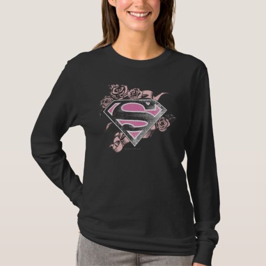 Supergirl Logo with Roses T-Shirt