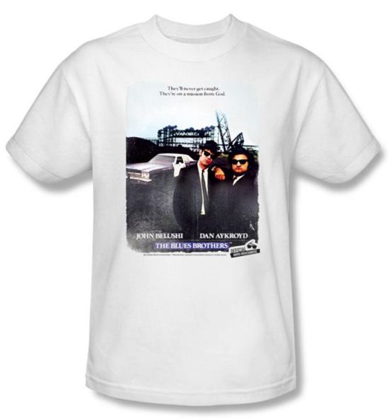 The Blues Brothers T-shirt Movie Distressed Poster Adult White Shirt
