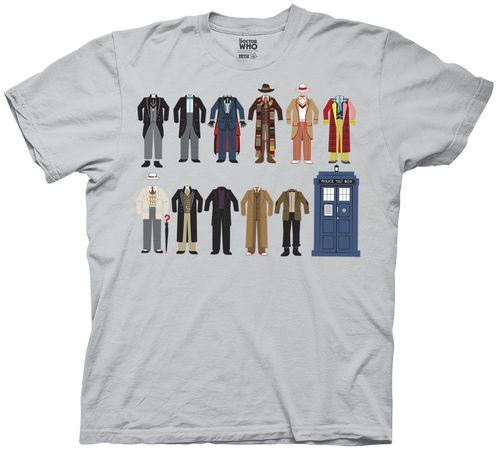 Doctor Who Clothing Outfits Silver Adult T-shirt