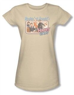 Happy Days Juniors Shirt Rockin At Arnolds Cream T-Shirt