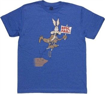 Looney Tunes Wile E Coyote Epic Fail Sign T-Shirt